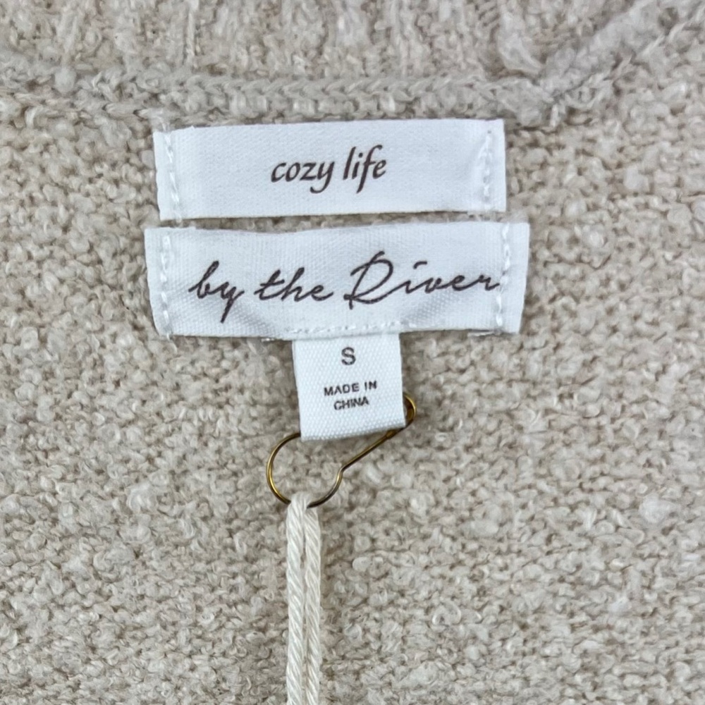 NWT Cozy Life by the River Oatmeal Textured Knit Tank Top Small Large - Picture 3 of 5